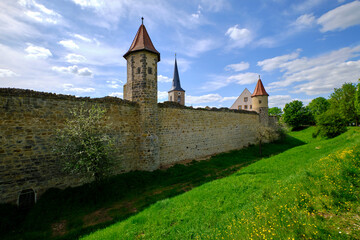 Fototapeta na wymiar Historische Altstadt von Seßlach, Landkreis Coburg, Oberfranken, Franken, Bayern, Deutschland
