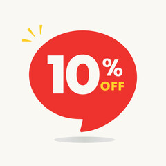 10% off. Price discount tag. Promo, sale, special offer retail and store. For social media, banner