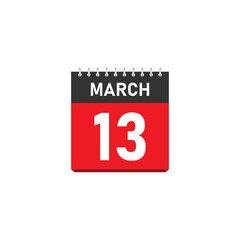March 13 Concept Design. Vector Illustration.
