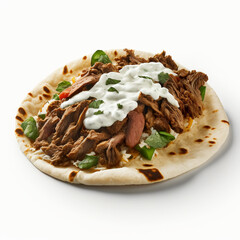 Delicious Gyros in a Warm Tortilla - white background
