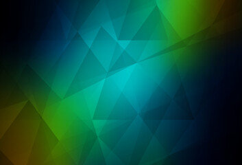 Dark Blue, Yellow vector abstract polygonal template.