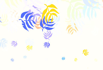 Fototapeta na wymiar Light Multicolor vector doodle background with leaves.