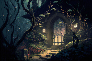 A dark and twisted version of a once-beautiful garden. Superb anime-styled and DnD environment