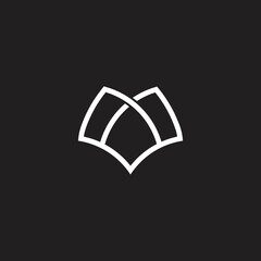 simple abstract book line overlap logo vector