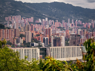 The view on the Medellin city from the Pueblito Paisa, Columbia, South America