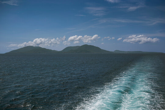 View of the island of Pulau Weh from the distance, Banda Aceh, Sumatra, Indonesia.