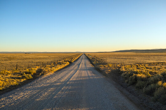 Empty gravel road, Central New Mexico, New Mexico, USA