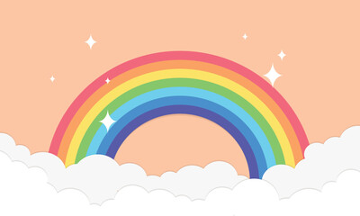 Rainbow vector, Rainbow, rainbow and clouds