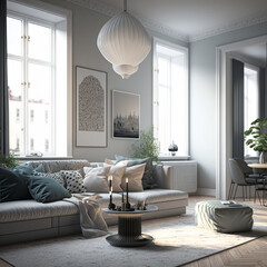 living room interior, Gerenative, IA