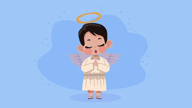 cupid angel praying character animation