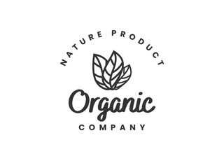 Leaf logo organic template design