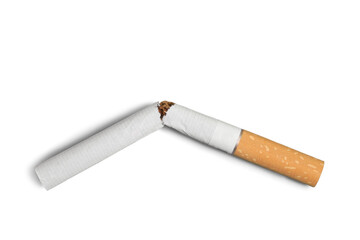 A breaking a cigarette, Stop smoking concept