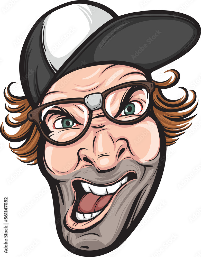 Poster angry geek face - png image with transparent background