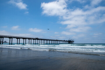 Fototapeta na wymiar A California Beach Pier on a Beautiful Day