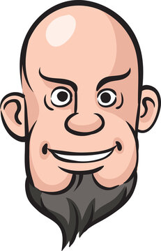 bald and bearded face with speech bubble - PNG image with transparent background