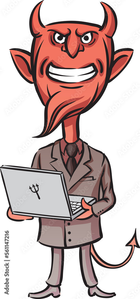 Poster cartoon devil character - png image with transparent background