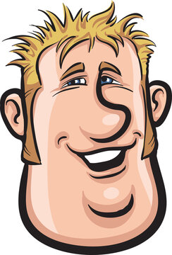 cartoon smiling fatty man face - PNG image with transparent background