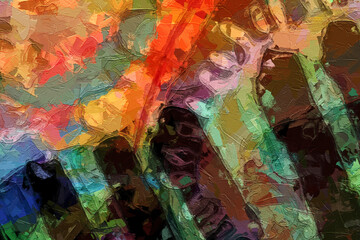 Beautiful abstract hand-drawn geometric illustration background