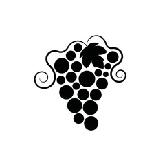 Grapevine with leaf. Grapes icon. Grape vector illustration on white background.