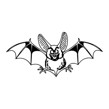 vector illustration of a cartoon bat character