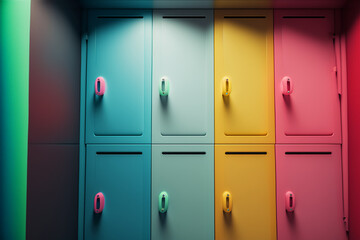  Colorful School Lockers, colors background