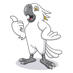 Cute cockatoo cartoon illustration. Cute animal cartoon © leviiART