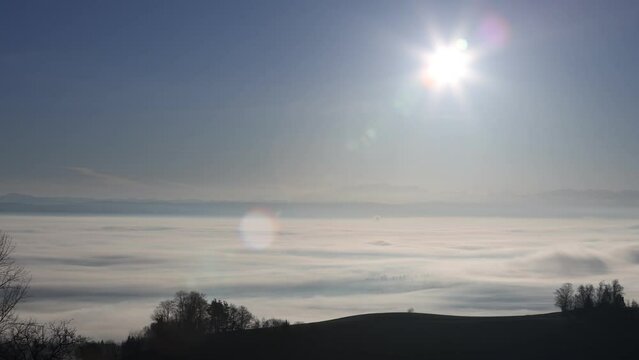 Stunning Sunrise Timelapse of Dynamic Clouds and Sun Flares in the Morning Sky