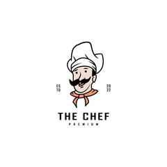 The chef retro icon for restaurant logo design