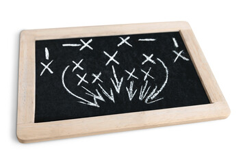Wooden board with chalk coach strategy