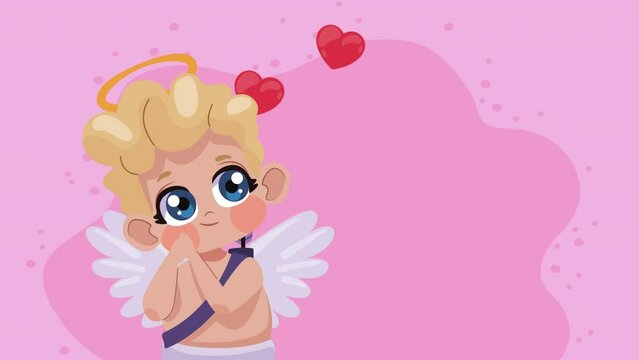 blond cupid angel character animation
