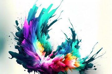Colorful, Digital brush strokes, Modern artwork on white canvas. 
generative ai