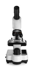 Modern microscope isolated on white. Medical equipment