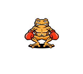 Frog boxing animal illustration design