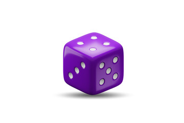 Uncertainty concept with dice standing on its edge - 3d rendering