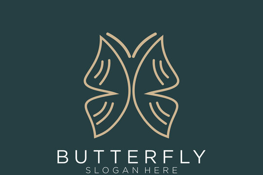Butterfly logo. Luxury line logotype design. Universal premium butterfly symbol logotype