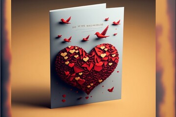 Valentines Day Card: A Heartwarming Design of Love and Romance - From Red Roses to Heart Shaped Gifts, Celebrate the Day of Love in Style
