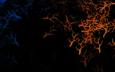 Dark Blue, Yellow vector elegant wallpaper with leaves, branches.