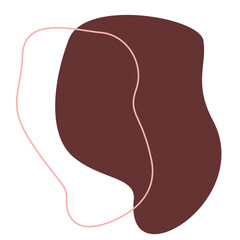 aesthetic brown blob shape with line