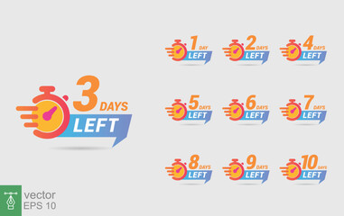 Number days to go a last countdown vector illustration template, can be use for promotion, sale, landing page, template, ui, web, mobile app, poster, banner, flyer. EPS 10.