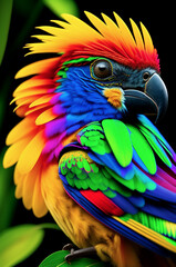 AI Digital Illustration Exotic Tropical Colourful Bird