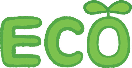 ECOと新芽のイラスト