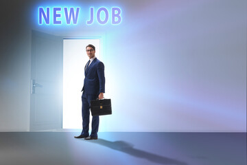 Fototapeta premium New job concept with open door