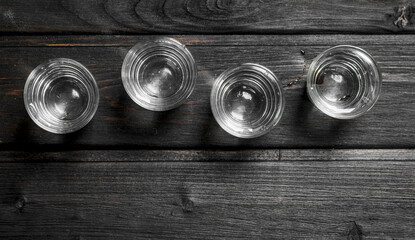 Vodka in a shot glass.