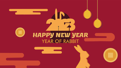 happy chinese new year design year of rabbit
