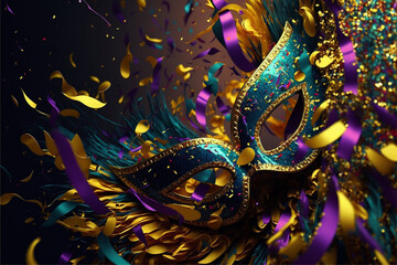 Fototapeta premium mask carnival 2023, Brazilian version 2 Generator Ai