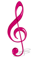 Obraz premium 赤ガラスのト音記号 ベクターイラストレーション