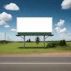 White billboard outdoor in the road.