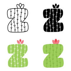 Alphabet Z in flat style isolated