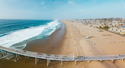 Hermosa Beach Pier, Los Angeles, California - Sunny