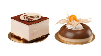 Tiramisu and Chocolate Cake - Isolated image